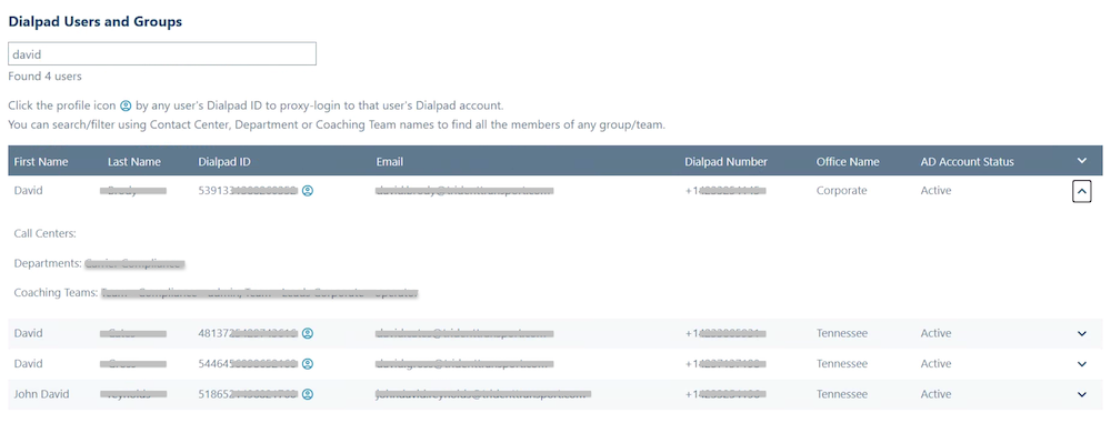 Dialpad Users Web App